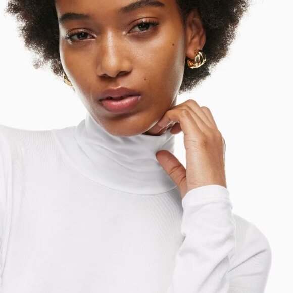 White Mock Neck Aritzia Body suit - Picture 2 of 4